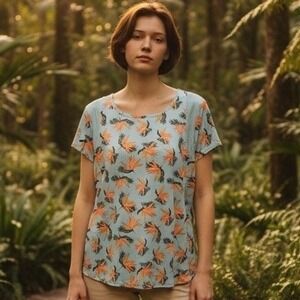 ZELOS Bird of Paradise Floral Activewear Top